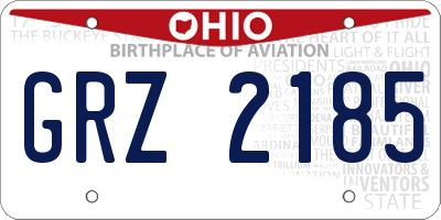 OH license plate GRZ2185