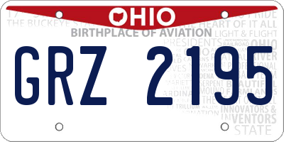 OH license plate GRZ2195