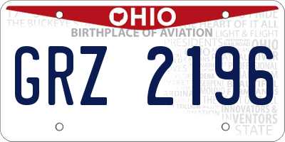 OH license plate GRZ2196