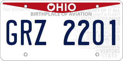 OH license plate GRZ2201