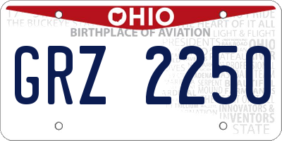 OH license plate GRZ2250
