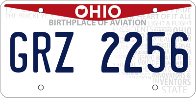 OH license plate GRZ2256
