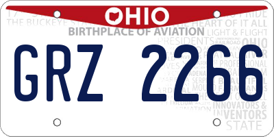 OH license plate GRZ2266