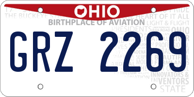OH license plate GRZ2269