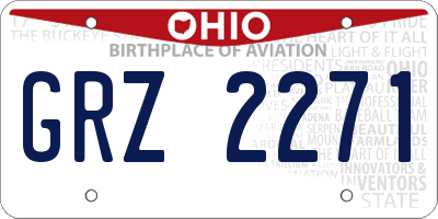 OH license plate GRZ2271