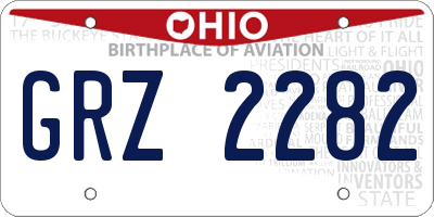 OH license plate GRZ2282