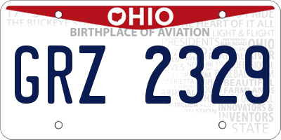 OH license plate GRZ2329