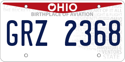 OH license plate GRZ2368