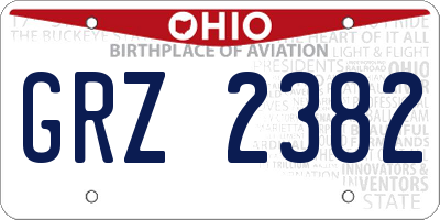 OH license plate GRZ2382