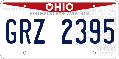OH license plate GRZ2395