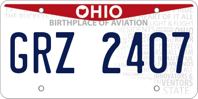 OH license plate GRZ2407