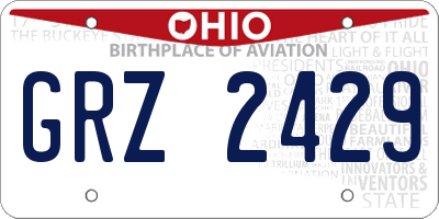 OH license plate GRZ2429