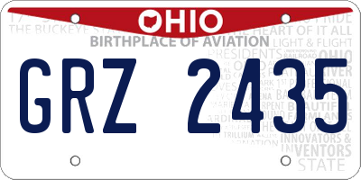 OH license plate GRZ2435