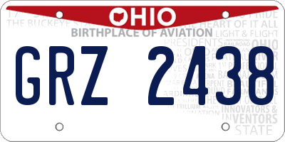 OH license plate GRZ2438