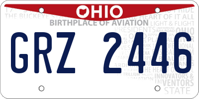 OH license plate GRZ2446