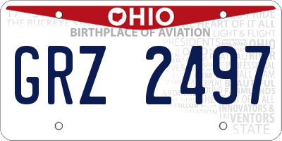 OH license plate GRZ2497