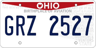 OH license plate GRZ2527