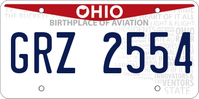 OH license plate GRZ2554