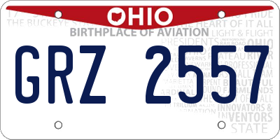 OH license plate GRZ2557