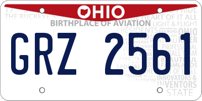 OH license plate GRZ2561