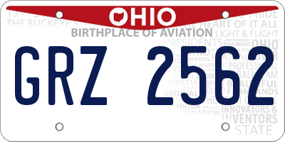 OH license plate GRZ2562