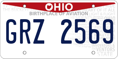 OH license plate GRZ2569