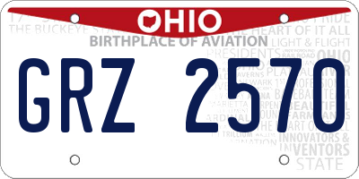 OH license plate GRZ2570