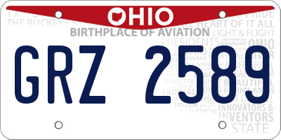 OH license plate GRZ2589