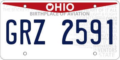 OH license plate GRZ2591