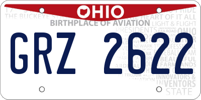 OH license plate GRZ2622