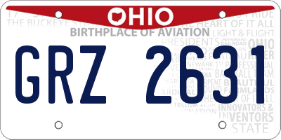 OH license plate GRZ2631