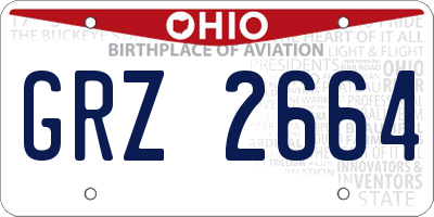 OH license plate GRZ2664