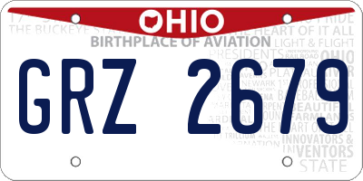 OH license plate GRZ2679