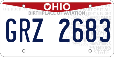 OH license plate GRZ2683