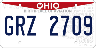OH license plate GRZ2709