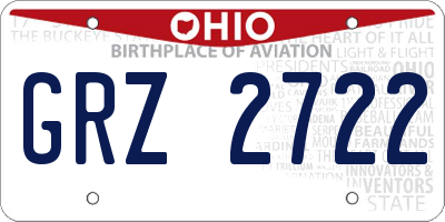OH license plate GRZ2722