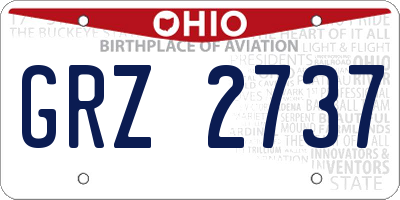 OH license plate GRZ2737