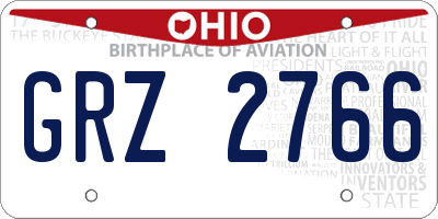OH license plate GRZ2766