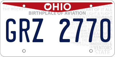 OH license plate GRZ2770