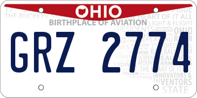 OH license plate GRZ2774