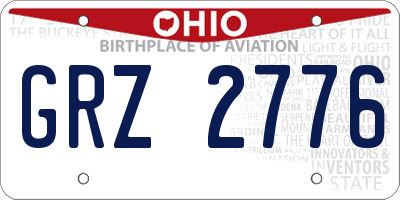 OH license plate GRZ2776