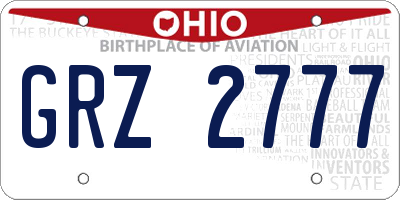 OH license plate GRZ2777