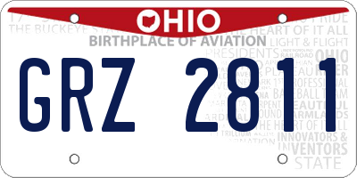 OH license plate GRZ2811