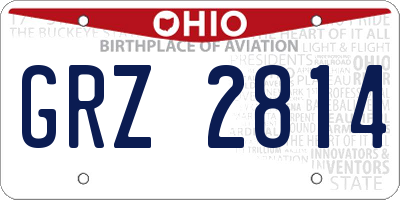 OH license plate GRZ2814