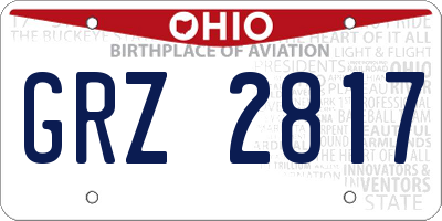 OH license plate GRZ2817