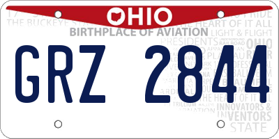 OH license plate GRZ2844
