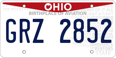 OH license plate GRZ2852