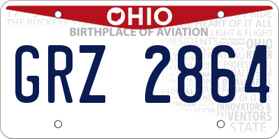 OH license plate GRZ2864