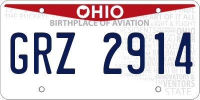 OH license plate GRZ2914