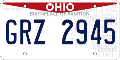 OH license plate GRZ2945
